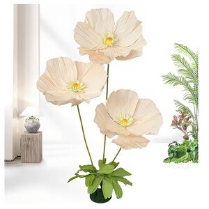 Champagne Ivory Giant Paper Flower Prop 5.58ft Tall Wedding Birthday Event